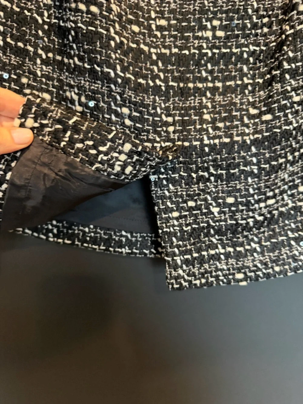 Lafayette 148 Black & White Tweed with Sequins Jacket and Skirt (NWT) - Picture 9 of 10